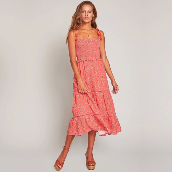 Anthropologie NEW Lost + Wander Adventures Floral Tie Shoulder Maxi Dress, Sz XS - Picture 3 of 16